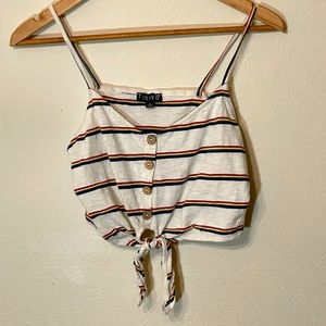 White and rainbow crop top